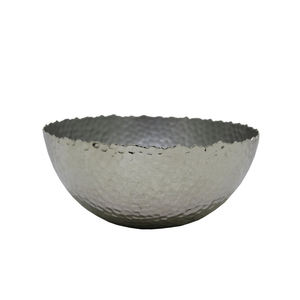 Design martelé fer forme ronde bol de service alimentaire argent fini cuisine et table servant et bols décoratifs faits à la main en vrac - Product Image 6
