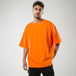 100% coton 180 GSM grande taille hommes imprimé respirant été T-Shirt surdimensionné à manches courtes col rond extérieur décontracté longue longueur - Product Image 5