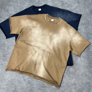 เสื้อยืดย้อนยุคแนวสตรีทแบบย้อนยุคสไตล์วินเทจเสื้อยืดผู้ชายโอเวอร์ไซส์ - Product Image 1