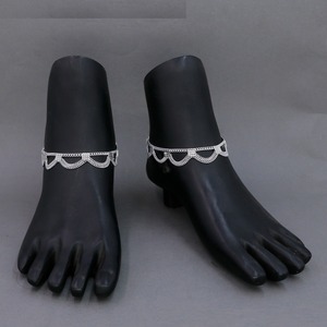 Tobillera Tradicional de Plata Artificial de Estilo Clásico y Simple, Payal Indio de Malasia, Joyería Étnica de Moda para Bodas para Mujer - Product Image 4