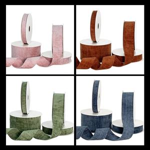 Pita Chenille Poliester 1 Inci Gulungan Pita Mewah Ideal untuk Pembungkus Hadiah Hari Raya - Product Image 5