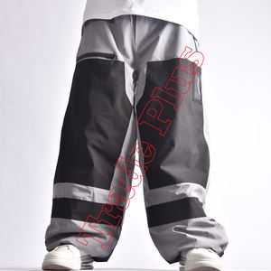 Pantalones de esquí de Hip Hop con cierre de cremallera de Color sólido para hombre, pantalones holgados impermeables a prueba de viento de talla grande con cintura elástica - Product Image 2