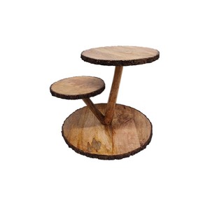 Wholesale Bulk Natural Wood Cake Stand <b>Round</b> Shape Single Tier Cake Stand <b>Serving</b> <b>Tray</b> Tabletop for Restaurants - Product Image 4