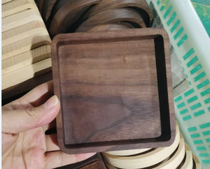 Posavasos de Madera Natural de Lujo, Venta Caliente, Juego de Regalo Personalizado Redondo y Cuadrado, Posavasos Rústicos de Madera Maciza - Product Image 2