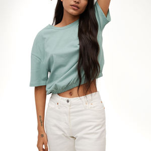 Camisetas de mujer Tallas grandes Camisetas lisas Camisetas de gran tamaño Sublimación OEM Camisetas de mujer con mi imagen - Product Image 3