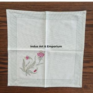 Vente en gros de sets de table en coton imprimé en bloc avec serviettes Lot de 6 sets de table avec 6 serviettes Jaipuri Tapis faits à la main avec serviette - Product Image 6