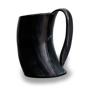 Corne de boeuf Tasses à bière faites avec des dessins et des inscriptions de crête personnalisés Tasses à boire de bière en corne de buffle avec des motifs naturels - Product Image 2