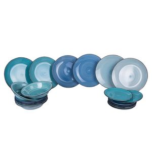 Juego de Vajilla de Gres Baita Acqua Ocean de 18 Piezas, Moderno y Ecológico, Juego de Platos de 16 Piezas para Personalización en Hoteles y Restaurantes - Product Image 1