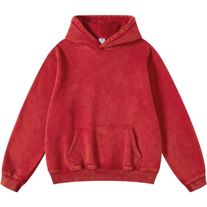 Sudadera de gran tamaño para hombre, Sudadera con capucha personalizada con bolsillo en el estómago, forro polar, diseño de invierno, teñido liso - Product Image 1