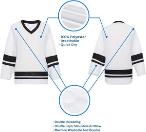 Camisetas profesionales de hockey sobre hielo al por mayor OEM ropa de equipo personalizada impresión por sublimación duradera uniformes de edición profesional de secado rápido - Product Image 6