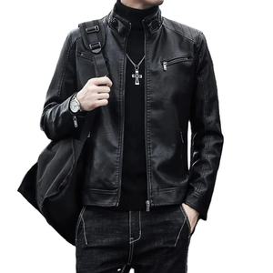 Automne et hiver nouvelle veste en cuir pour hommes mode beau revers moto veste en cuir Rock Punk hauts - Product Image 1
