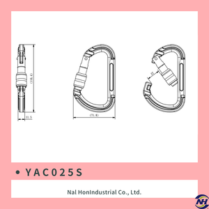Mosquetón anodizado de aleación de aluminio YAC025S con bloqueo de tornillo EN362 certificado duradero y elegante - Product Image 3