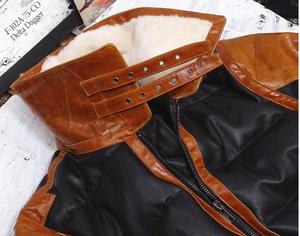Hot Selling Customized Bomber Leather <b>Jacket</b> Best Winter Men's Sheepskin Fur Embroidery Plus Size Overcoat with <b>Smart</b> Design - Product Image 4