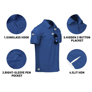 Chemises polo pour hommes en gros, toucher frais, imperméables, de haute qualité, vierges, broderie personnalisée, prêtes à porter, tricot sportif, séchage rapide - Product Image 4