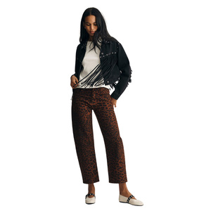 Jeans Casuales de Barril para Mujer al por Mayor, Personalizados OEM ODM, Mezclilla Premium, Corte Regular Medio, Transpirables, Lavados, Sólidos, Directo de Fábrica, Moda - Product Image 1
