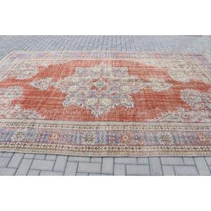 Tapis turc vintage 8,2x13,1 pi (250x400 cm), tapis à carreaux rouges - Product Image 3