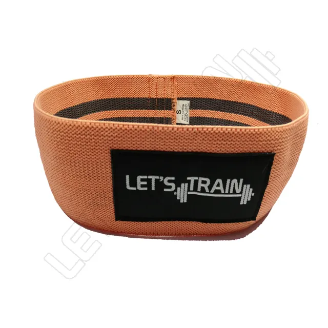 Wholesale Fabric Resistance Band Home Booty Hip Exercise Workout Cotton Squat Peach Elastic