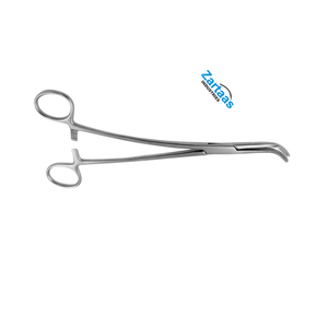 Pince à pédicule rénale grise en acier inoxydable de haute qualité, fabricant d'instruments chirurgicaux incurvés de 23cm - Product Image 2