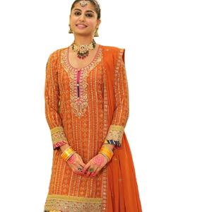 Dernière collection de kurtis brodés pour femmes, vêtements indiens et pakistanais à séchage rapide - Product Image 1