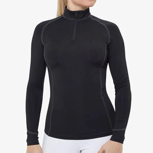 Venta caliente Ropa de equitación Mujer al aire libre Manga larga Cremallera Capa base Ropa ecuestre Camisa de espectáculo de equitación - Product Image 1