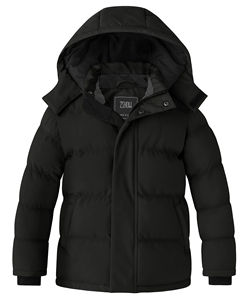 Chaqueta acolchada con capucha rosa, abrigo cálido de invierno con cremallera y manga regular, ropa exterior informal - Product Image 4