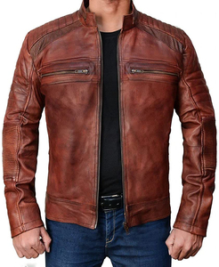 Chaqueta de cuero genuino de moda de invierno ligera para hombre, chaqueta de cuero de moda personalizada para exteriores de alta calidad para hombre, 2025 - Product Image 1