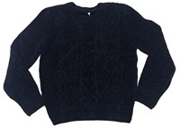 Sudadera de punto informal teñida con cuello redondo y manga larga a cuadros, estilo traje holgado para mujer
