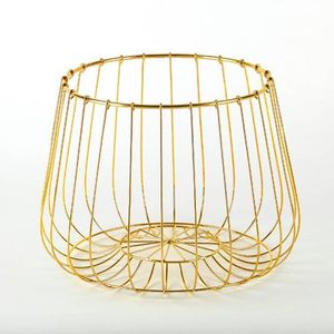 ตะกร้าลวดโลหะสำหรับใส่เครื่องดื่มในบ้านทรงรีสีทอง - Product Image 1