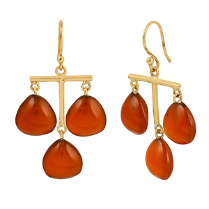 Pendiente de plata esterlina 925 hecho a mano clásico mejor diseño rojo ónix piedra preciosa bisel chapado en oro pendiente de gota para regalo de fiesta de boda - Product Image 2