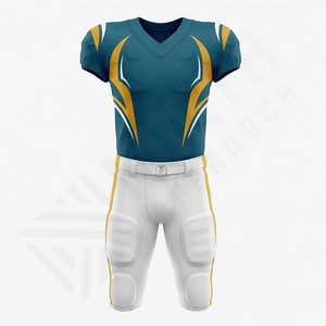 Conjunto de Uniforme de Fútbol Americano Sublimado Personalizado, Jersey Transpirable, Pantalones Cortos, Kit Completo Estampado, Uniforme Atlético de Alto Rendimiento - Product Image 1