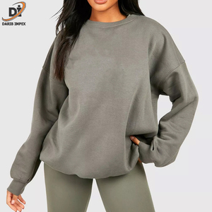 Sudaderas Mujer Premium Logo Crew Neck Sweatshirts 100% Cotton Blank Oversize Sudadera Mujer - Product Image 5