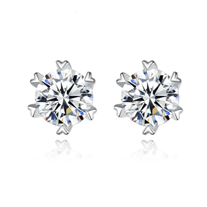 Pendientes de Moissanita con Forma de Corazón de 1 Quilate, Brillantes y Elegantes - Product Image 1