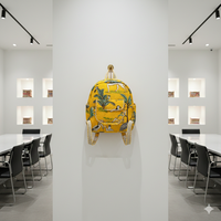 Sac à dos unisexe élégant, luxueux, tactique, léger, écologique, grande capacité 10 kg, en tissu de coton biologique jaune, motif floral