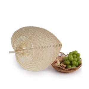 2024 Offre Spéciale usine personnalisé bambou feuille de palmier ventilateurs décor à la maison ventilateur à main en gros usine prix direct ventilateur en bambou gratuit - Product Image 2