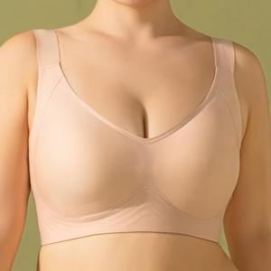 Sujetador sin Costuras Sexy para Mujer, Sujetador Push-Up Inalámbrico con Escote Profundo en V, Suave y Cómodo para Uso Diario, para Pecho Grande - Product Image 3