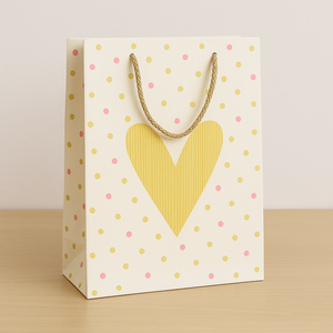 Custom Luxury Paper Gift Bags with <b>Gold</b> Heart Design Wholesale Packaging Bags - Product Image 3