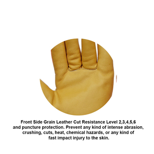 ถุงมือทำงาน TPR หนังวัวทนต่อการตัดและป้องกันการกระแทกถุงมือทำงานที่ทนต่อแรงกระแทกตัดความต้านทานระดับ5 ANSI - Product Image 2