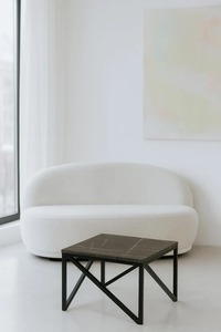 Modern Minimalist Marble Table <b>Wooden</b> Base Stylish Elegant Minimalist Design Ideal for Home Office or Lounge From India - Product Image 2