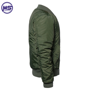 2022 Men's Full Sleeves Bomber Jacket High Quality Customized Logo Printing Winter Wear Polyester <b>Material</b> Thin Stand Collar - Product Image 2