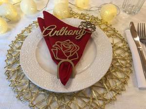 Ronds de serviette, ronds de serviette en rotin, ronds de serviette en osier, décor de table - Product Image 6