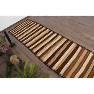 พรมวินเทจสไตล์ตุรกีขนาด 2.7x11.7 ฟุต ลายจุดสีน้ำตาล ทำจากขนสัตว์ - Product Image 5