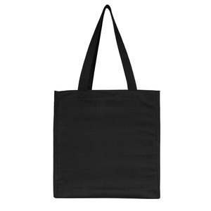 Durable Black Cotton Tote Bag 14x16x4 Medium Size Reusable & Recyclable with Heat Transfer <b>Letter</b> Printing for Advertising - Product Image 5