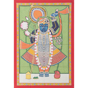 Pichwai Art Green Cotton Rope <b>Wall</b> Art & Mandala Tapestry Christmas Design Style for Outdoor & Indoor <b>Wall</b> <b>Decor</b> - Product Image 4