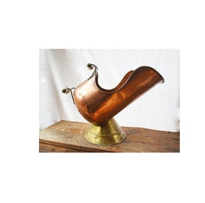 Authentic hand finished copper <b>coal</b> bucket with deep bowl and antique feel designed for timeless decor and everyday fire usage - Product Image 1