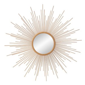 Rehaussez votre intérieur avec ce magnifique miroir mural doré alliant élégance et minimalisme moderne Fabriqué avec des feuilles d'or - Product Image 3