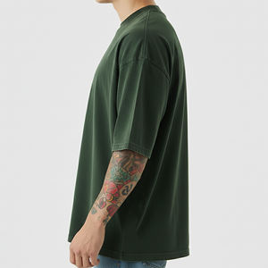 T-shirt uni de style hip-hop décontracté à manches courtes de qualité supérieure à prix abordable en gros pour homme - Product Image 3