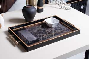 Vente directe d'usine Plateau de service en verre au design moderne personnalisé pour la décoration intérieure Table et cuisine pour hôtels et noël-Article populaire - Product Image 2
