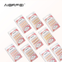 Faux ongles courts carrés français AIERFEI, durables, fournisseur de produits de beauté, ongles élégants, conception personnalisée acceptée