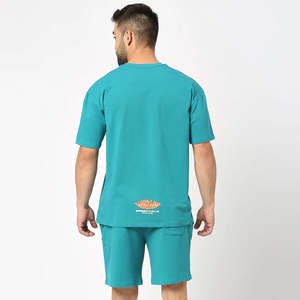 Ensemble T-shirt et short unisexe à impression personnalisée, vente chaude, coton élastique, séchage rapide, grande taille, motif uni, tenues OEM - Product Image 6