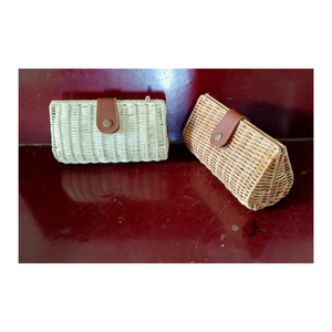 Sac à main en paille vietnamienne, sac en rotin rond Boho pour les vacances d'été, sac artisanal écologique - Product Image 1